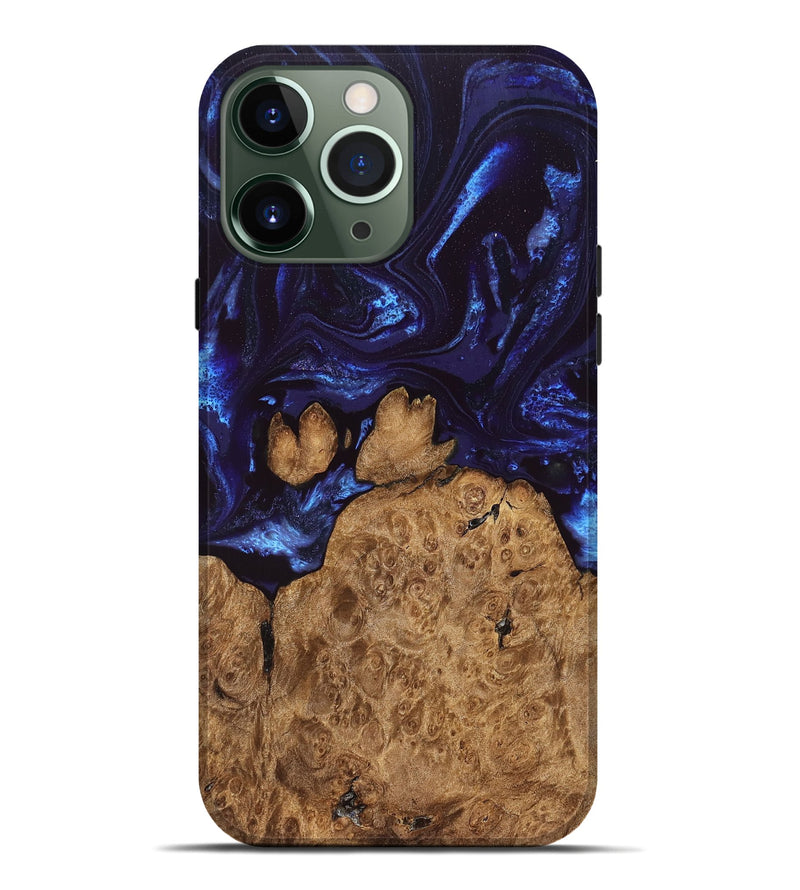 iPhone 13 Pro Max Wood Live Edge Phone Case - Savanah (Blue, 828525)