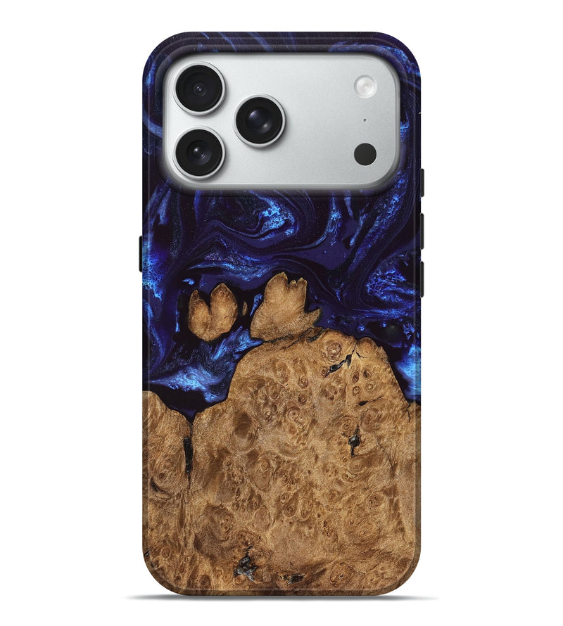 iPhone 18 Pro Max Wood Live Edge Phone Case - Savanah (Blue, 828525)