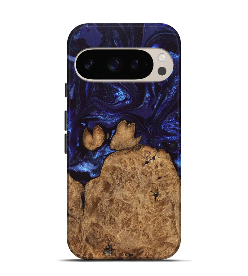Pixel 10 Pro Wood Live Edge Phone Case - Savanah (Blue, 828525)