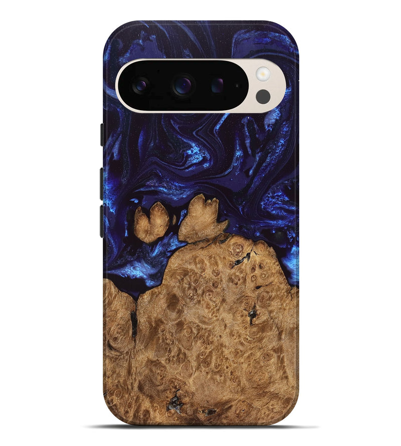 Pixel 10 Pro XL Wood Live Edge Phone Case - Savanah (Blue, 828525)