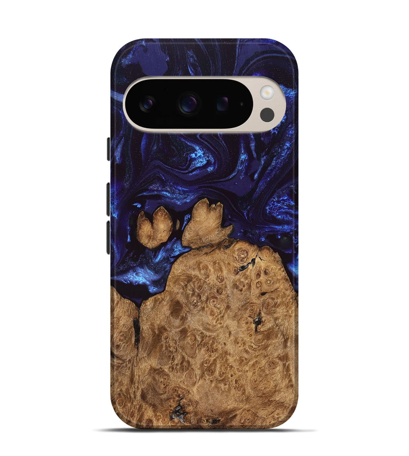 Pixel 9 Wood Live Edge Phone Case - Savanah (Blue, 828525)