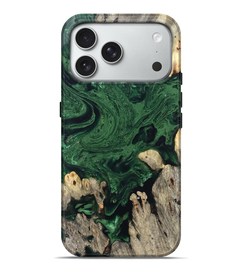 iPhone 18 Pro Max Wood Live Edge Phone Case - Adler (Green, 828529)