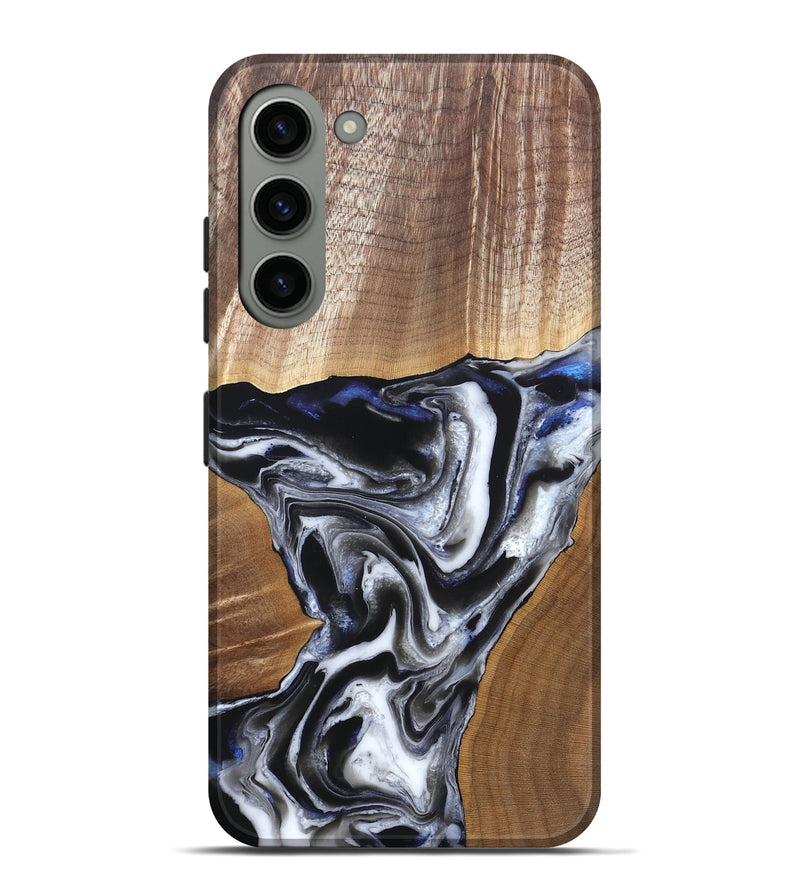 Galaxy S23 Plus Wood Live Edge Phone Case - Merrill (Black & White, 828533)