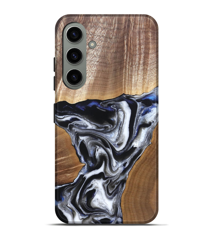 Galaxy S24 Plus Wood Live Edge Phone Case - Merrill (Black & White, 828533)