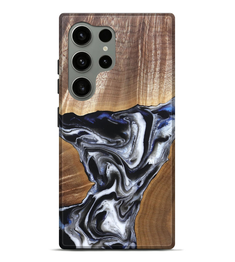 Galaxy S24 Ultra Wood Live Edge Phone Case - Merrill (Black & White, 828533)