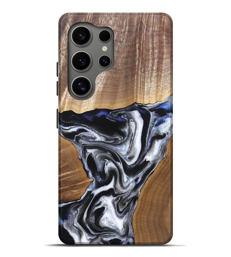 Galaxy S25 Ultra Wood Live Edge Phone Case - Merrill (Black & White, 828533)