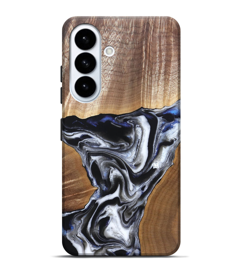 Galaxy S26 Plus Wood Live Edge Phone Case - Merrill (Black & White, 828533)