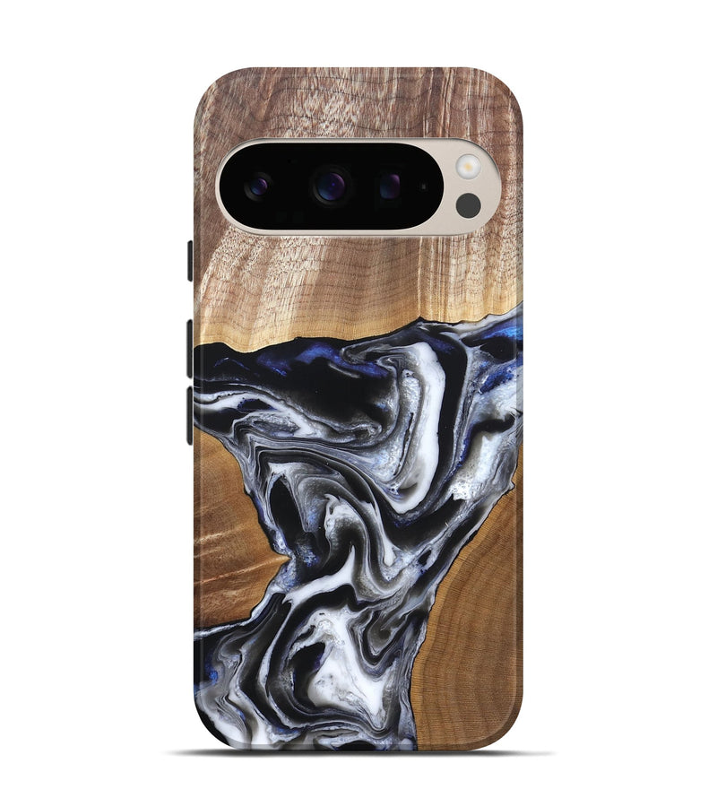 Pixel 10 Wood Live Edge Phone Case - Merrill (Black & White, 828533)