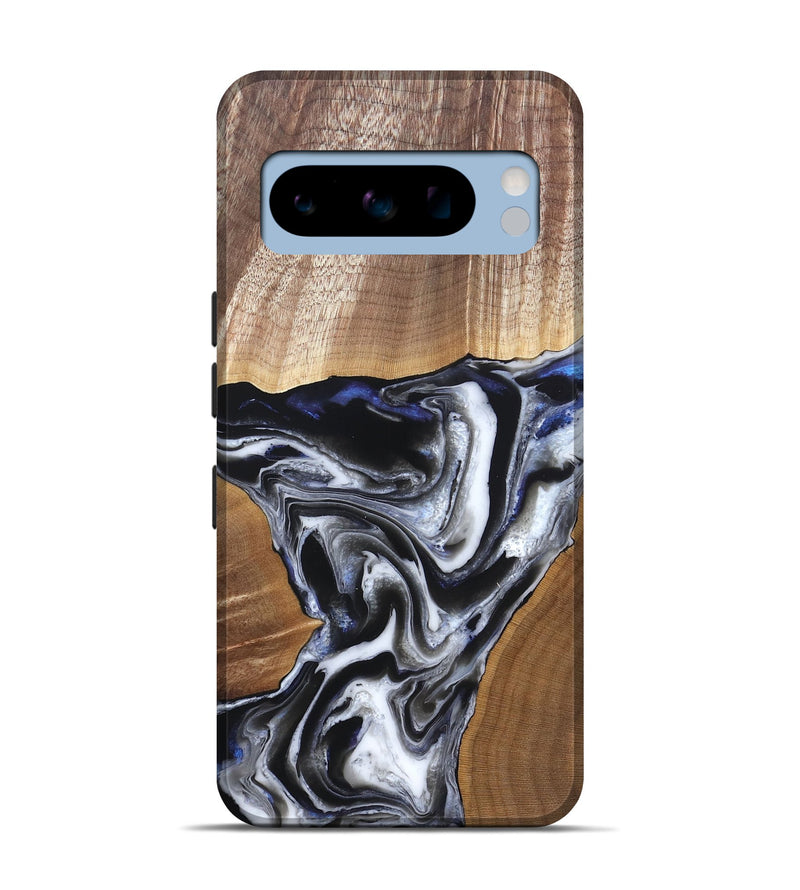 Pixel 8 Pro Wood Live Edge Phone Case - Merrill (Black & White, 828533)