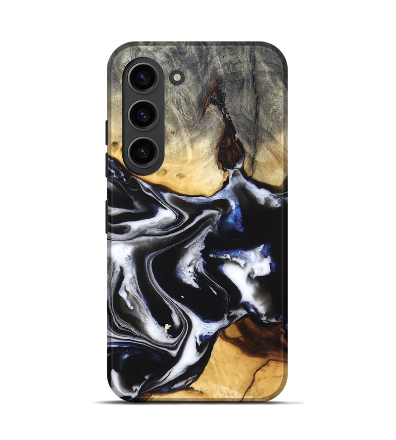 Galaxy S23 Wood Live Edge Phone Case - Neriah (Black & White, 828537)