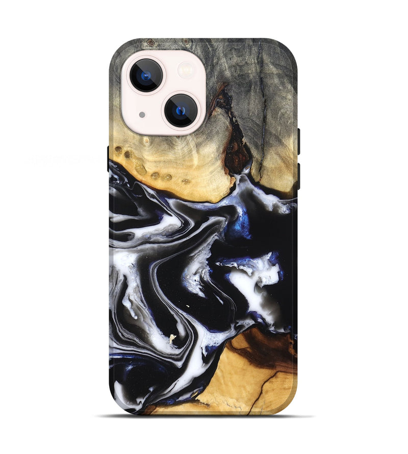 iPhone 13 Wood Live Edge Phone Case - Neriah (Black & White, 828537)