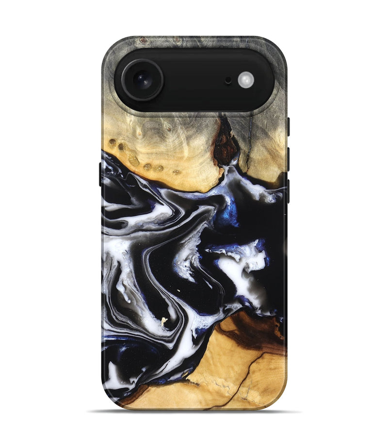 iPhone 17 Air Wood Live Edge Phone Case - Neriah (Black & White, 828537)