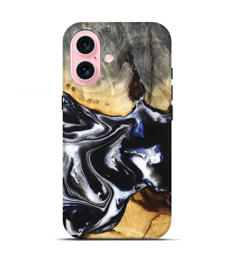 iPhone 17 Wood Live Edge Phone Case - Neriah (Black & White, 828537)