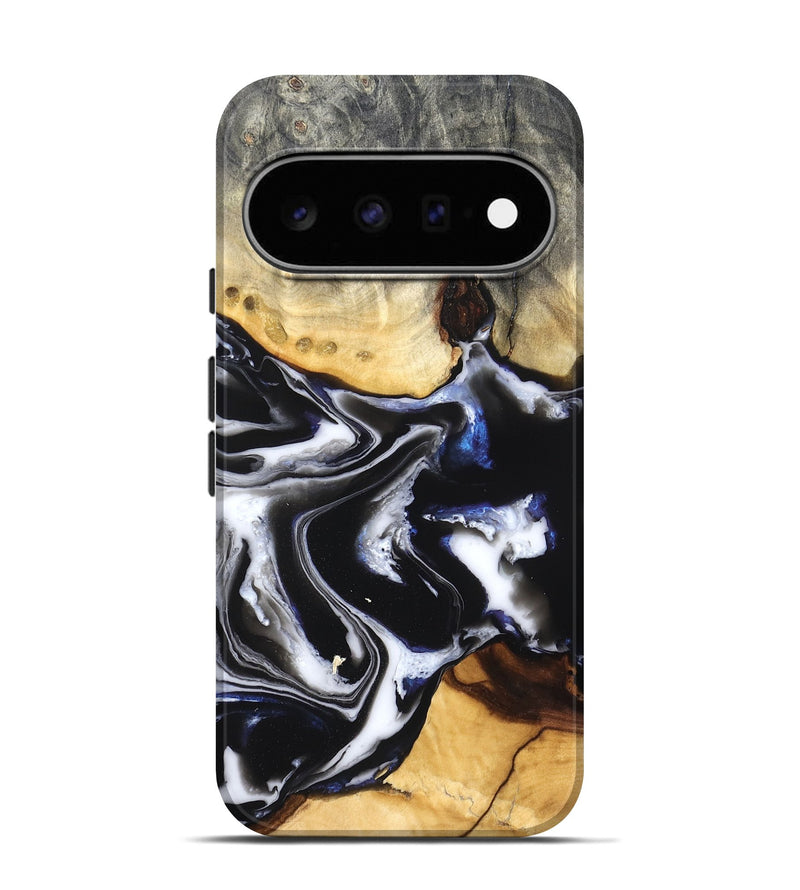 Pixel 11 Pro Wood Live Edge Phone Case - Neriah (Black & White, 828537)