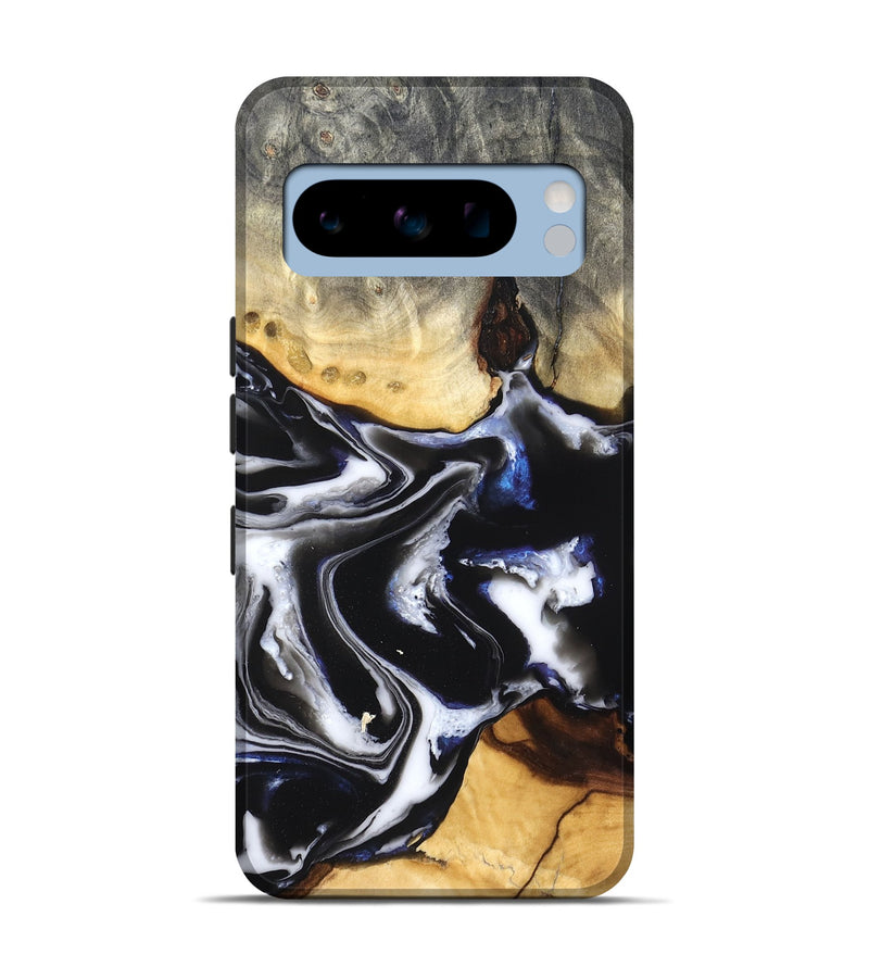 Pixel 8 Pro Wood Live Edge Phone Case - Neriah (Black & White, 828537)