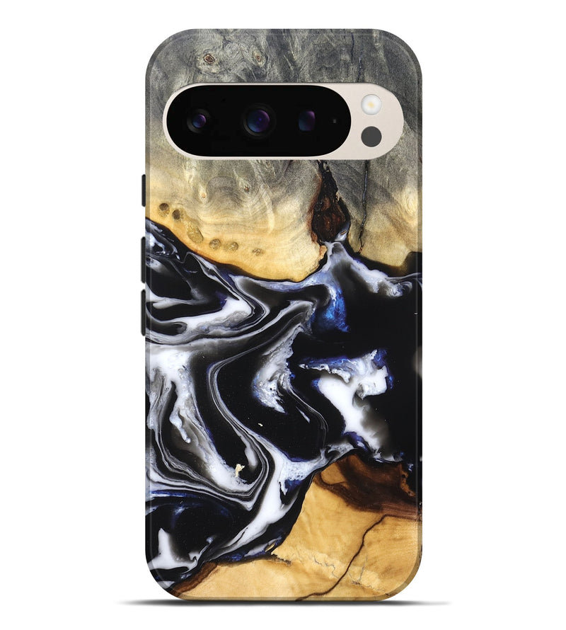 Pixel 9 Pro XL Wood Live Edge Phone Case - Neriah (Black & White, 828537)