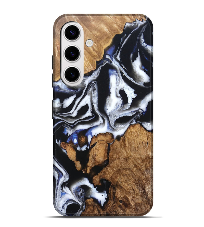 Galaxy S25 Plus Wood Live Edge Phone Case - Alana (Black & White, 828540)