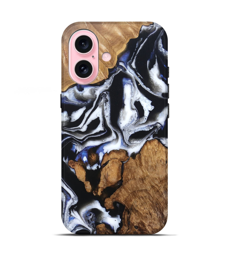 iPhone 17 Wood Live Edge Phone Case - Alana (Black & White, 828540)