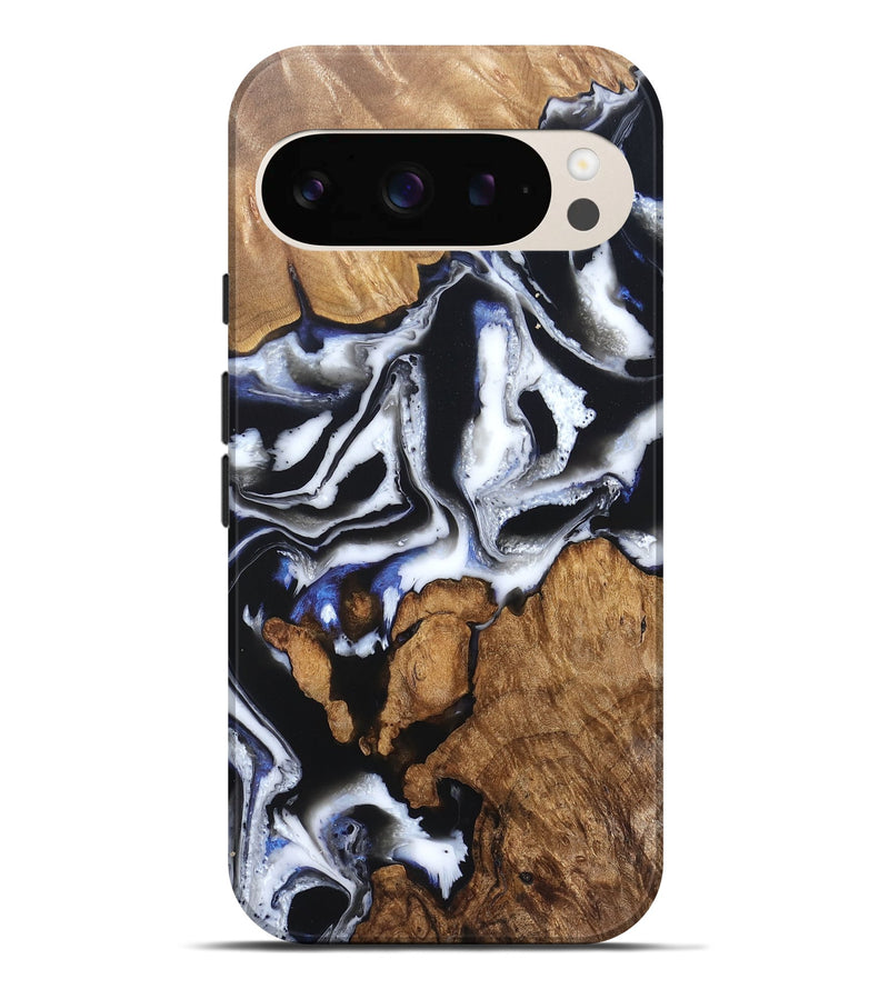 Pixel 9 Pro XL Wood Live Edge Phone Case - Alana (Black & White, 828540)
