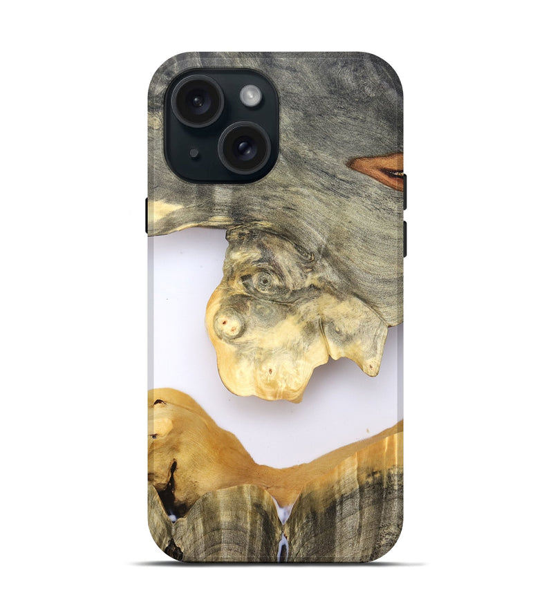 iPhone 15 Wood Live Edge Phone Case - William (Clear, 828541)