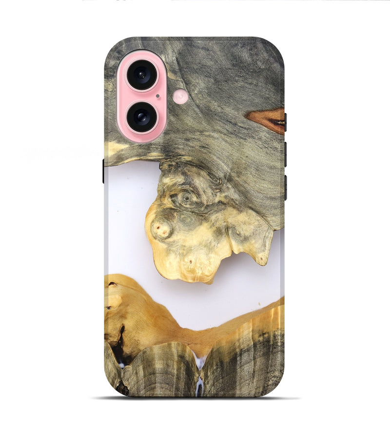 iPhone 16 Wood Live Edge Phone Case - William (Clear, 828541)