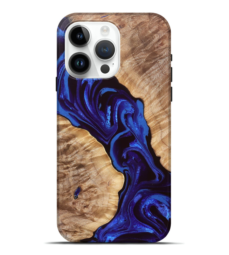 iPhone 15 Pro Max Wood Live Edge Phone Case - Ara (Blue, 828542)