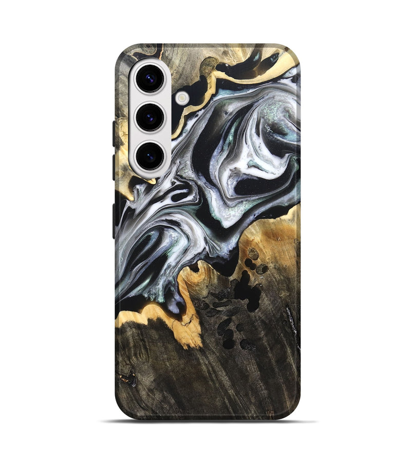 Galaxy S25 Wood Live Edge Phone Case - Arsenio (Black & White, 828544)