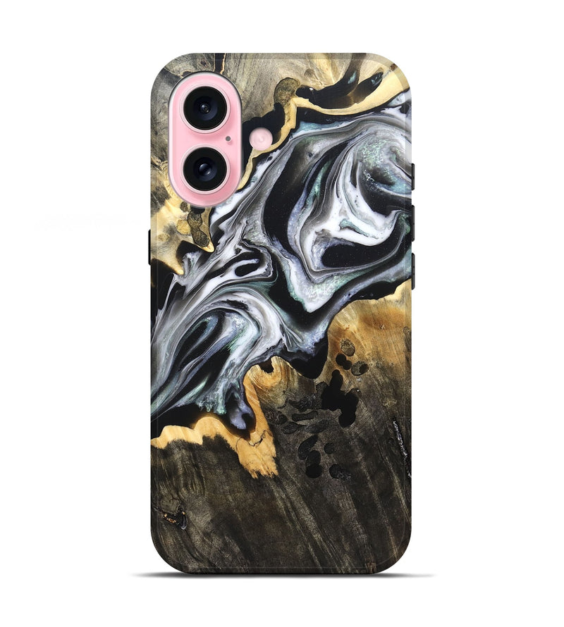 iPhone 17 Wood Live Edge Phone Case - Arsenio (Black & White, 828544)