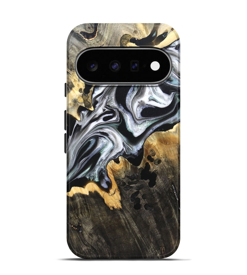 Pixel 11 Pro Wood Live Edge Phone Case - Arsenio (Black & White, 828544)