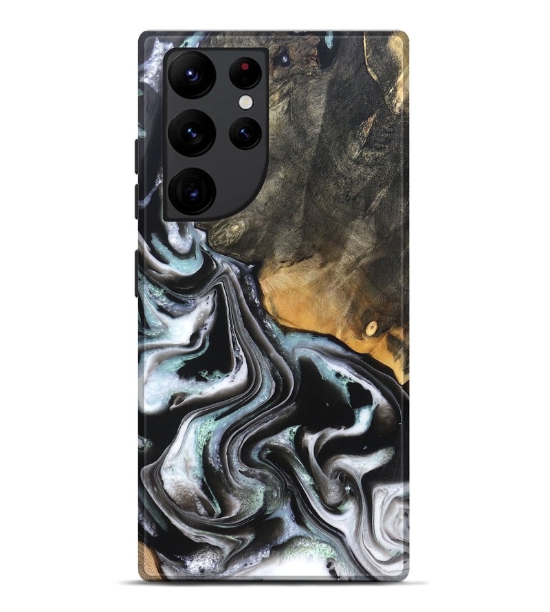 Galaxy S22 Ultra Wood Live Edge Phone Case - Debbra (Black & White, 828546)