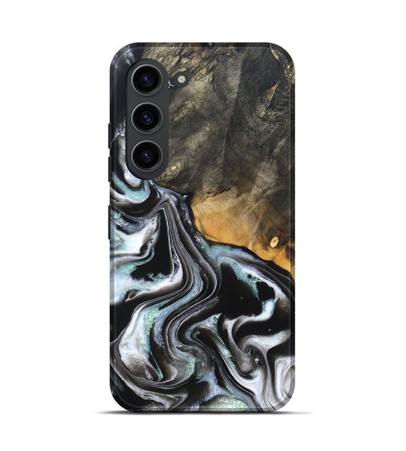 Galaxy S23 Wood Live Edge Phone Case - Debbra (Black & White, 828546)