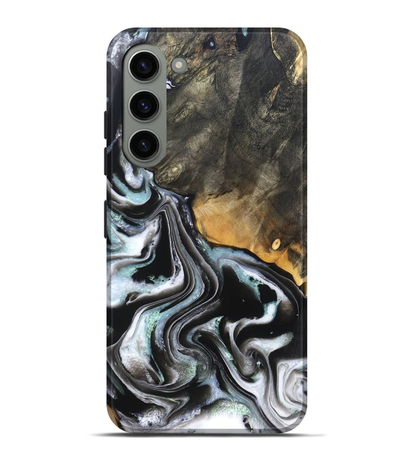 Galaxy S23 Plus Wood Live Edge Phone Case - Debbra (Black & White, 828546)