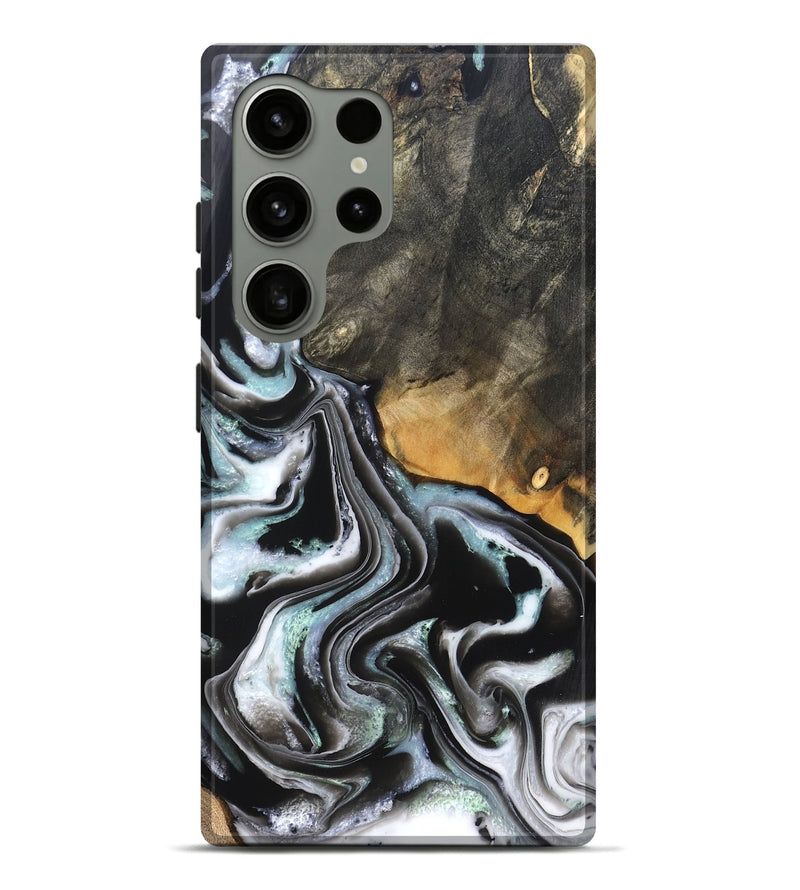 Galaxy S24 Ultra Wood Live Edge Phone Case - Debbra (Black & White, 828546)
