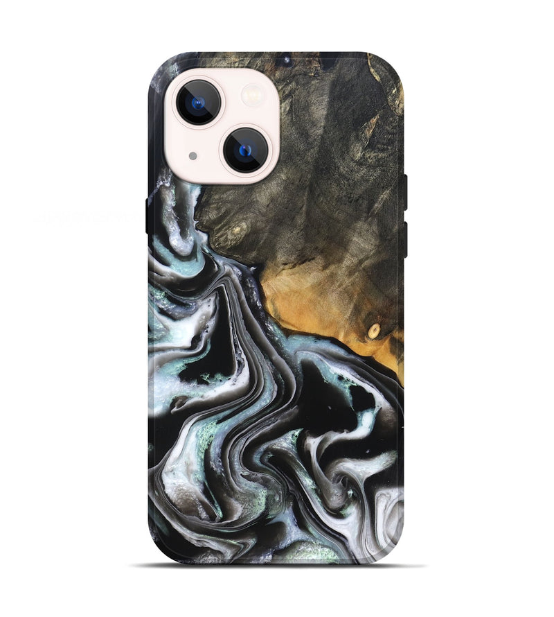 iPhone 13 Wood Live Edge Phone Case - Debbra (Black & White, 828546)