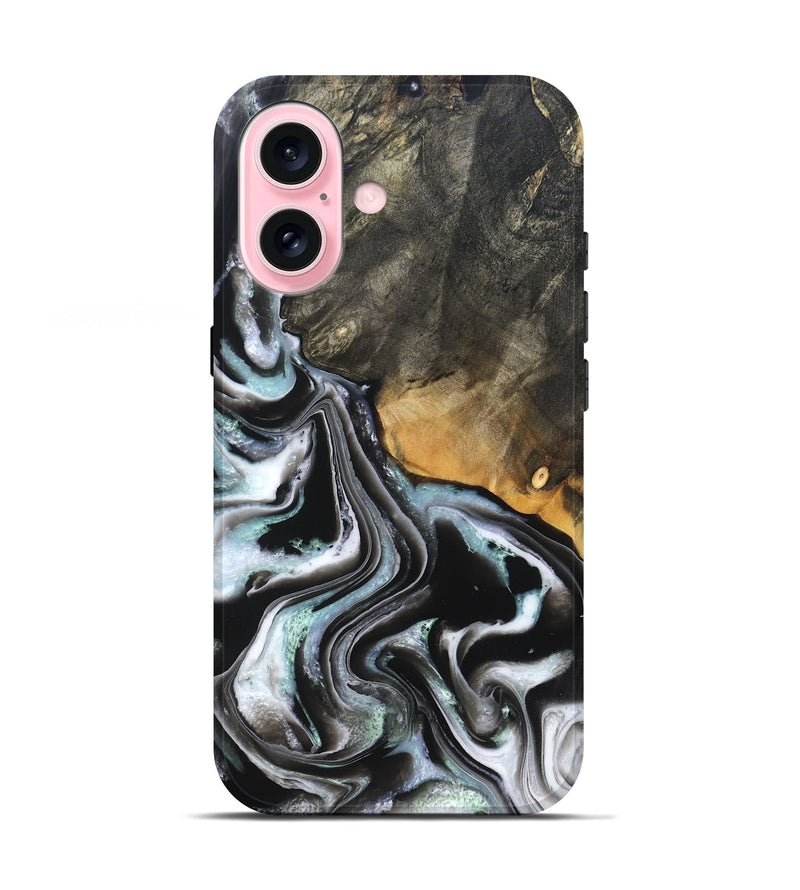 iPhone 17 Wood Live Edge Phone Case - Debbra (Black & White, 828546)