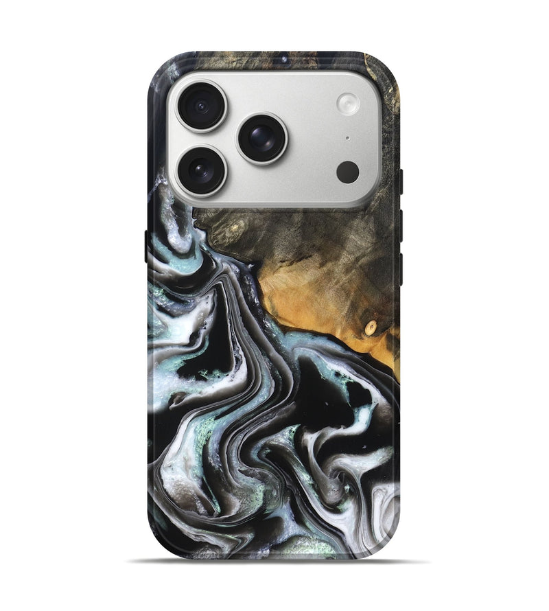 iPhone 17 Pro Wood Live Edge Phone Case - Debbra (Black & White, 828546)