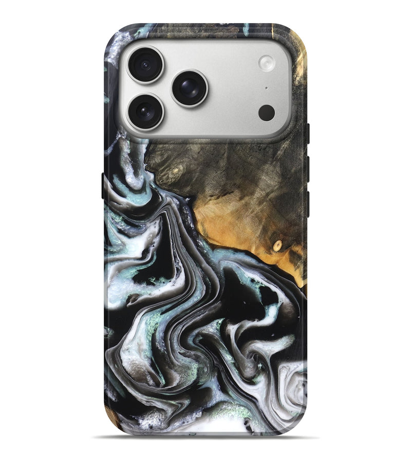 iPhone 17 Pro Max Wood Live Edge Phone Case - Debbra (Black & White, 828546)