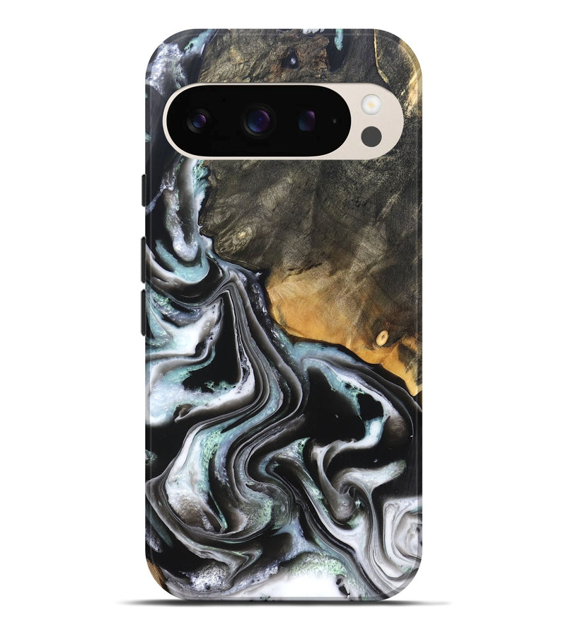 Pixel 9 Pro XL Wood Live Edge Phone Case - Debbra (Black & White, 828546)