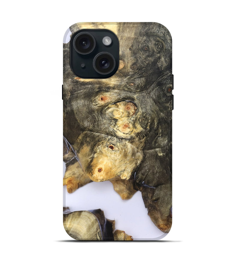 iPhone 15 Wood Live Edge Phone Case - Colten (Clear, 828549)