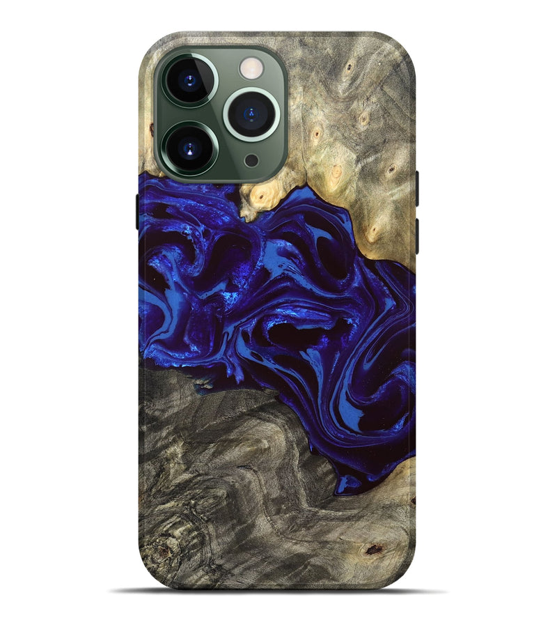 iPhone 13 Pro Max Wood Live Edge Phone Case - Raiden (Blue, 828554)