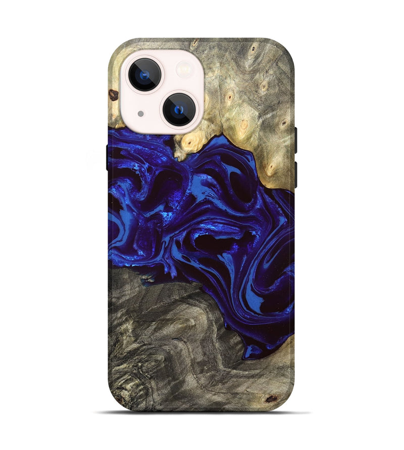 iPhone 14 Wood Live Edge Phone Case - Raiden (Blue, 828554)