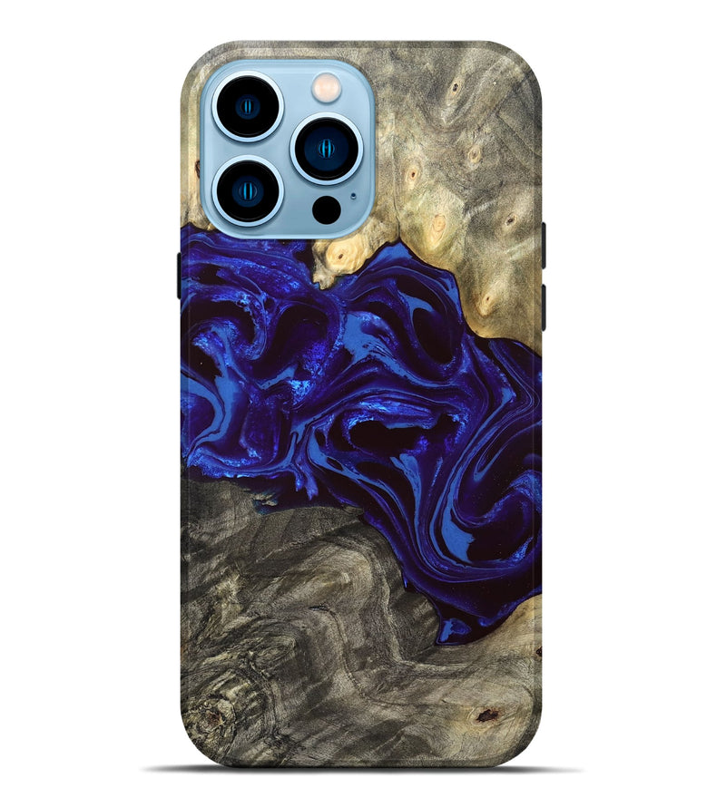 iPhone 14 Pro Max Wood Live Edge Phone Case - Raiden (Blue, 828554)