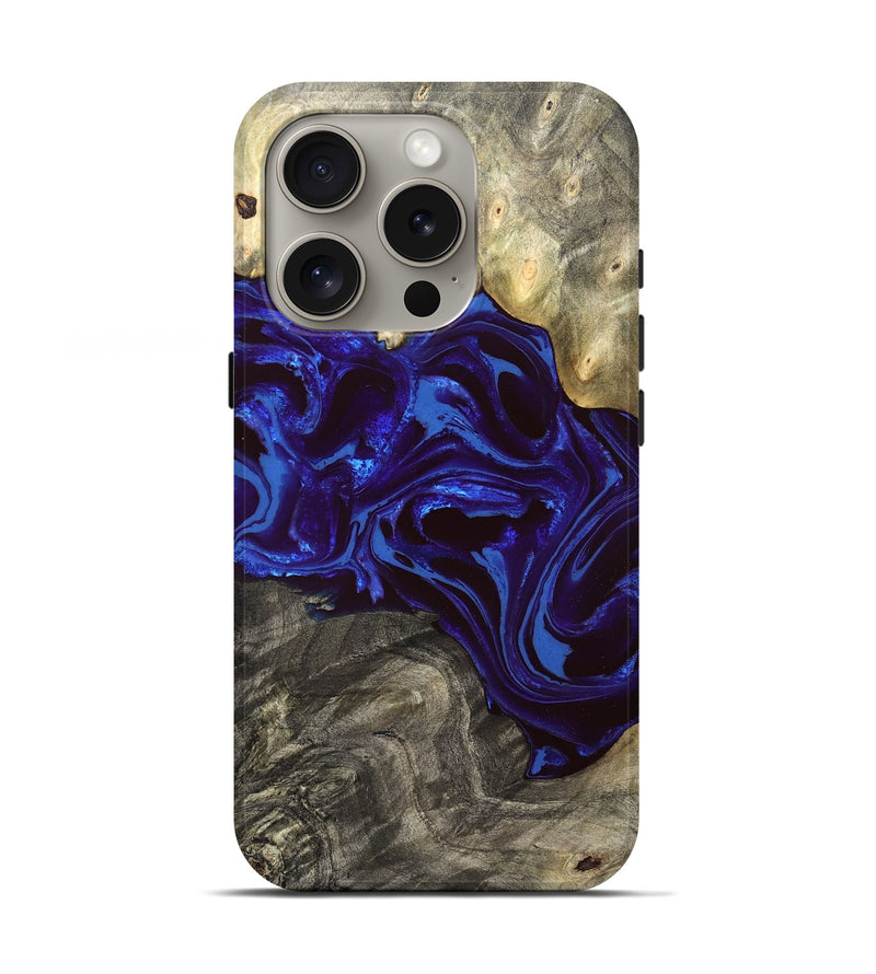 iPhone 16 Pro Wood Live Edge Phone Case - Raiden (Blue, 828554)