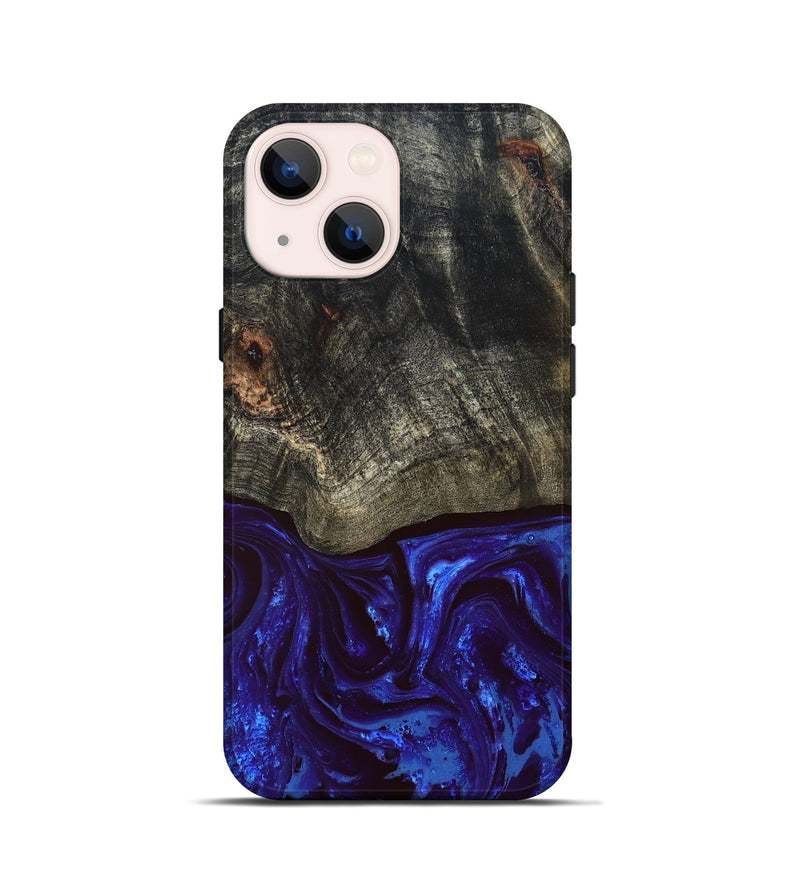 iPhone 13 mini Wood Live Edge Phone Case - Delphia (Blue, 828556)