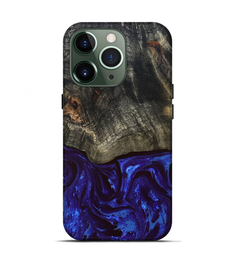 iPhone 13 Pro Wood Live Edge Phone Case - Delphia (Blue, 828556)