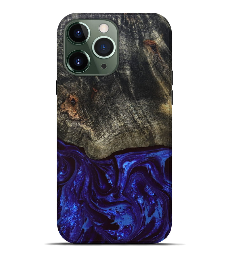 iPhone 13 Pro Max Wood Live Edge Phone Case - Delphia (Blue, 828556)