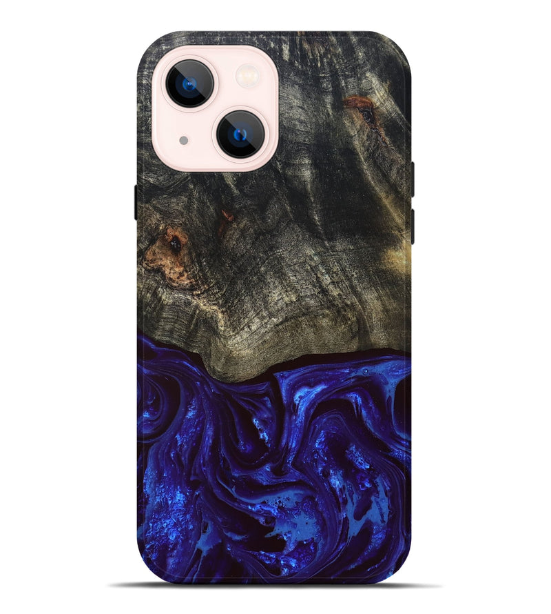 iPhone 14 Plus Wood Live Edge Phone Case - Delphia (Blue, 828556)
