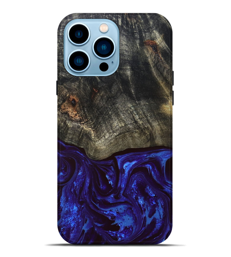 iPhone 14 Pro Max Wood Live Edge Phone Case - Delphia (Blue, 828556)