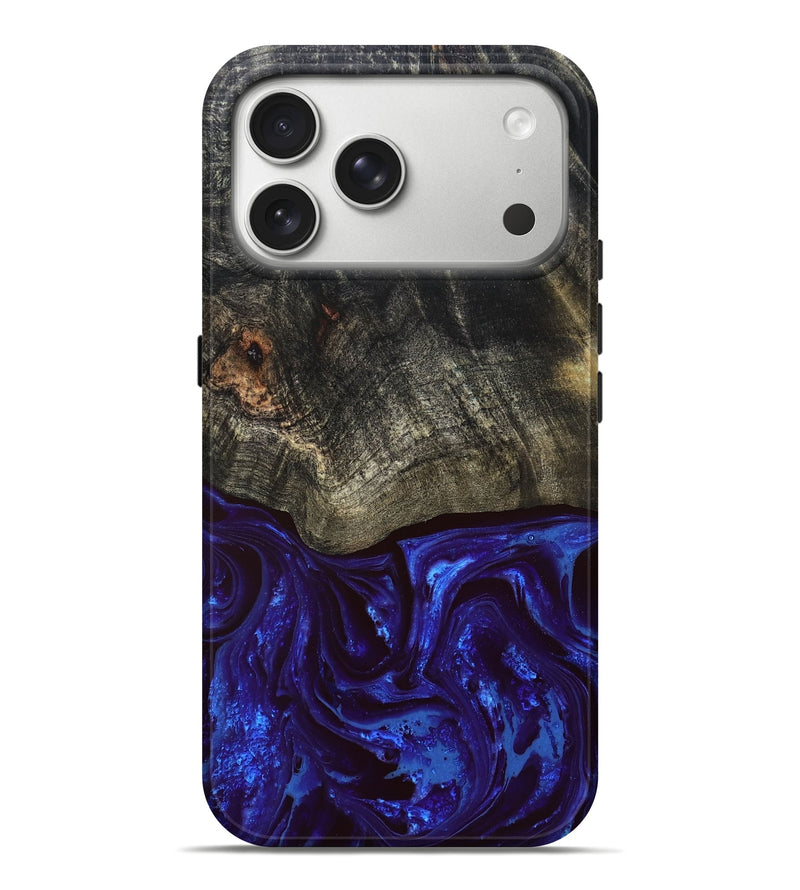 iPhone 17 Pro Max Wood Live Edge Phone Case - Delphia (Blue, 828556)