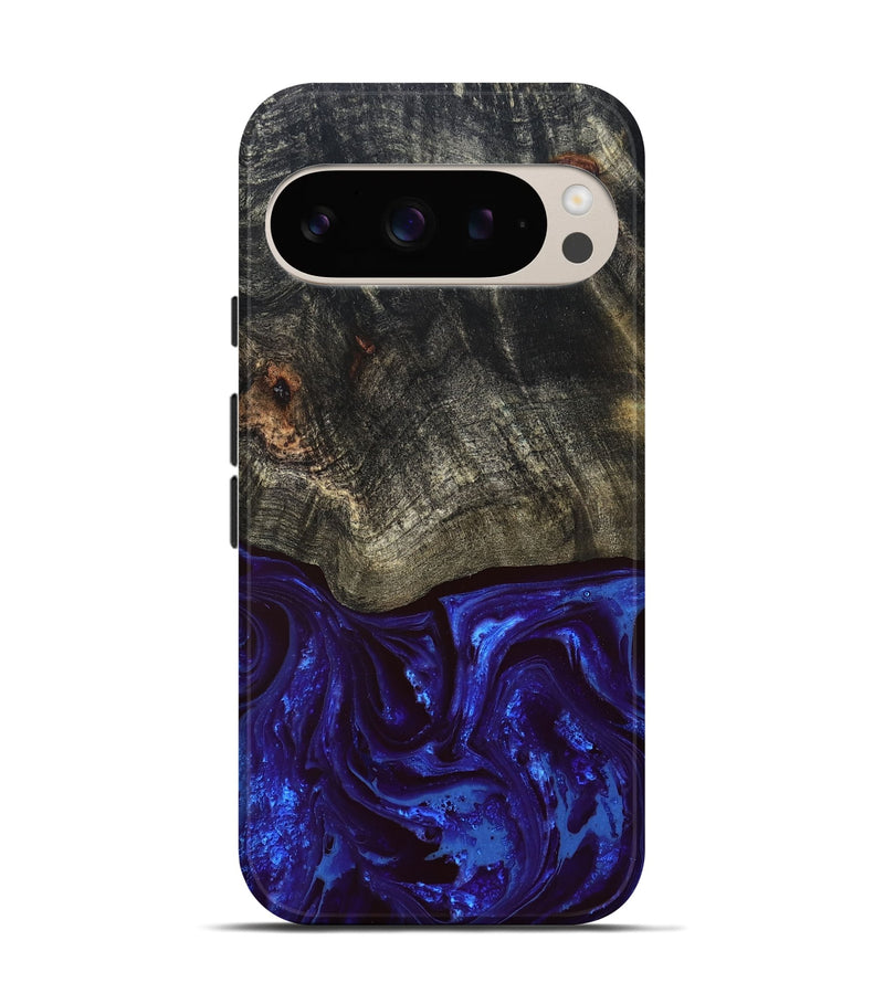 Pixel 9 Wood Live Edge Phone Case - Delphia (Blue, 828556)